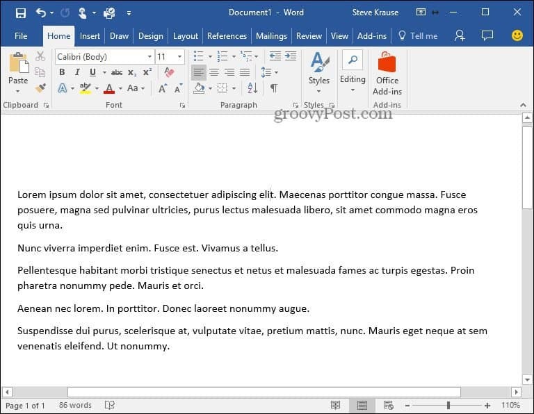 Kā ievietot Lorem Ipsum tekstu Microsoft Word 2010 un 2007