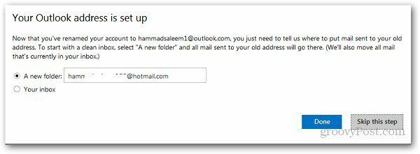 Pārdēvēt Hotmail adresi 6