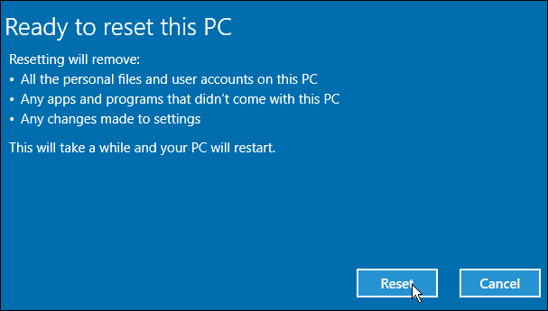 Atiestatīt datoru Windows 10