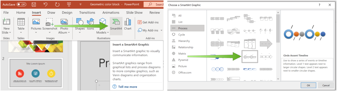 Microsoft PowerPoint izkārtojums