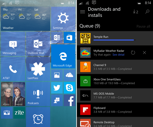 Windows 10 Mobile Build 10149 jaunu iespēju vizuāls ceļojums