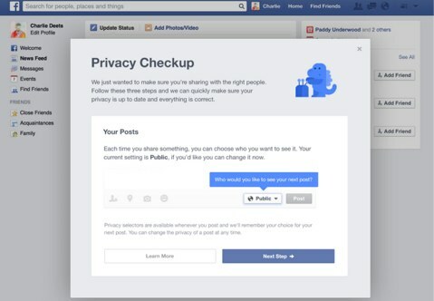 facebook privātuma pārbaude