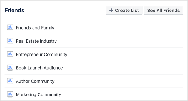 Atlasiet Facebook draugu sarakstu, kuru vēlaties skatīt.