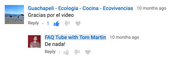 Atbildiet uz YouTube komentāriem komentētāja valodā.