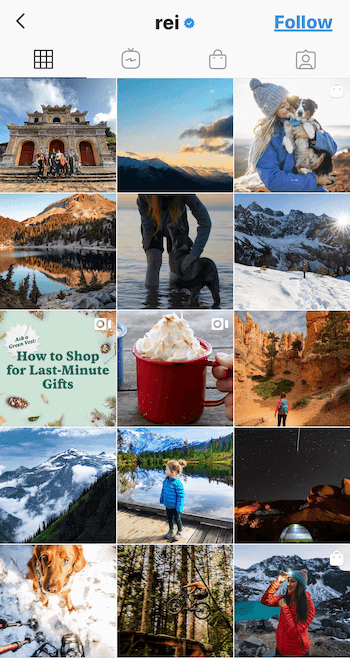 Rei Instagram biznesa profils