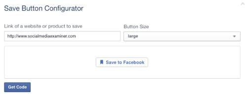 facebook saglabāšanas poga ir iestatīta uz URL