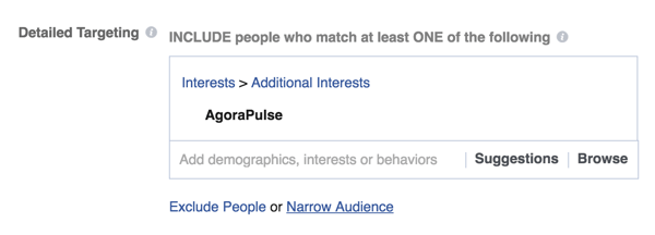 Savas Facebook reklāmas varat atlasīt cilvēkiem, kuri interesējas par konkrētu uzņēmumu.