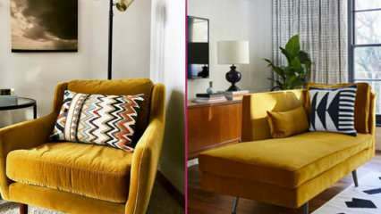 Kādas krāsas ir saderīgas ar sinepju dzeltenumu? Ieteikumi sēdekļu dekorēšanai ar sinepju dzelteno 2021. gadu 
