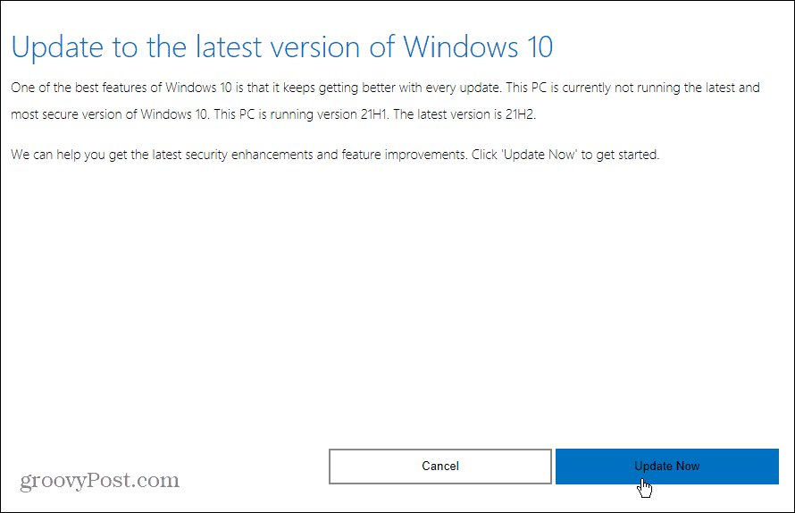 atjauniniet uz jaunāko Windows 10 versiju