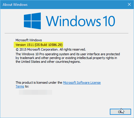 Windows 10 versija 10586.29