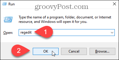 Atveriet Windows reģistra redaktoru