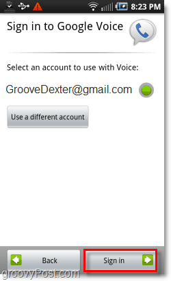 Google Voice ierīcē, izmantojot pierakstīšanos mobilajā ierīcē