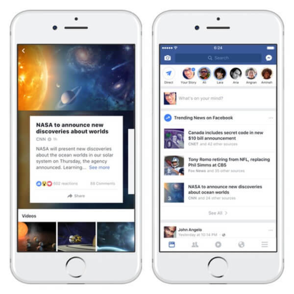 Facebook pārveidoja tendenču rezultātu lapu iPhone un testē jaunu veidu, kā lietotājiem jaunumu plūsmā vieglāk atrast aktuālu tēmu sarakstu.