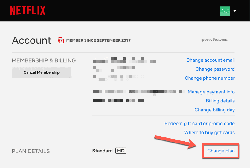 Netflix abonēšanas plāna maiņa
