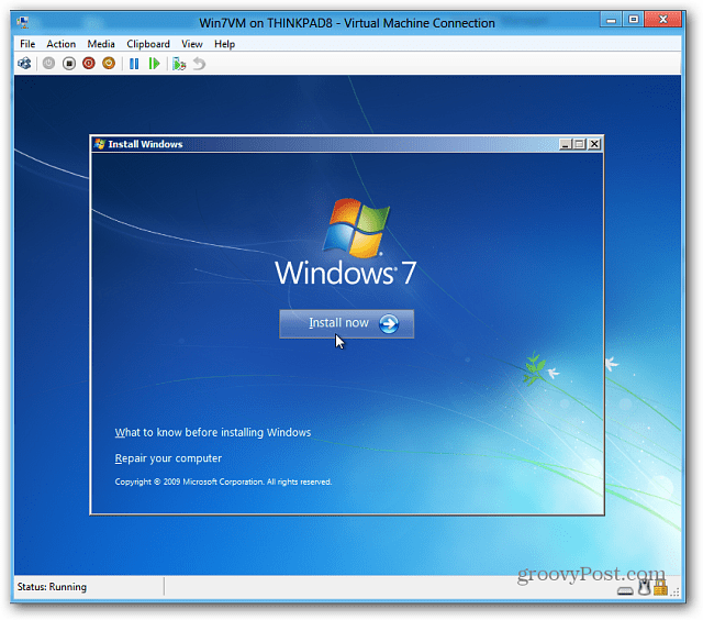 instalēt Windows 7