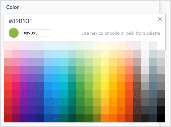 ManyChat izvēlas krāsu