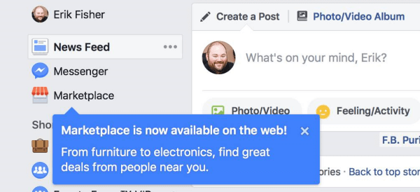 Facebook Marketplace tagad ir pieejams darbvirsmā.