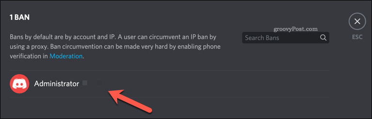 Discord lietotāju aizlieguma noņemšana