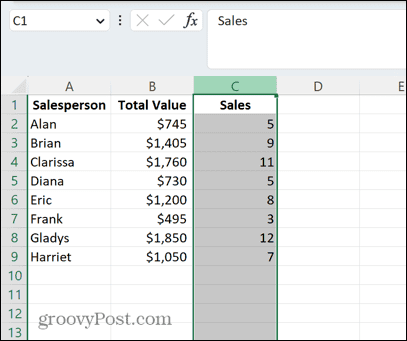 Excel atlasītā kolonna