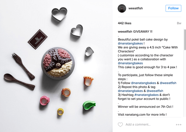 Pārtikas cienītājs Instagrammer @weeatfish reklamēja Nanatang Bakes dāvanu.