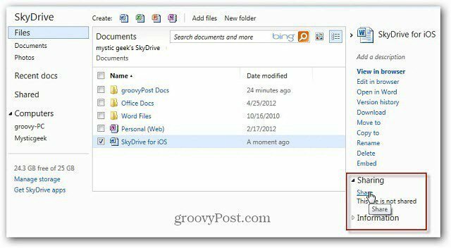 Koplietot SkyDrive failus ar saīsinātu URL