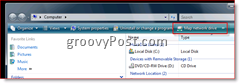 Kartējiet tīkla disku operētājsistēmās Windows 7, Vista un Server 2008, izmantojot Windows Explorer