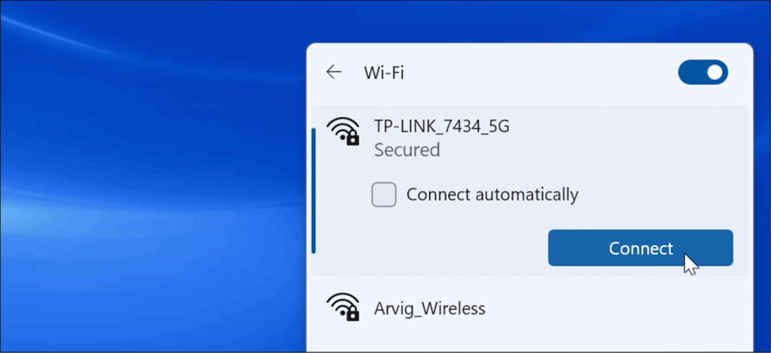 pievienojiet Wi-Fi Windows 11
