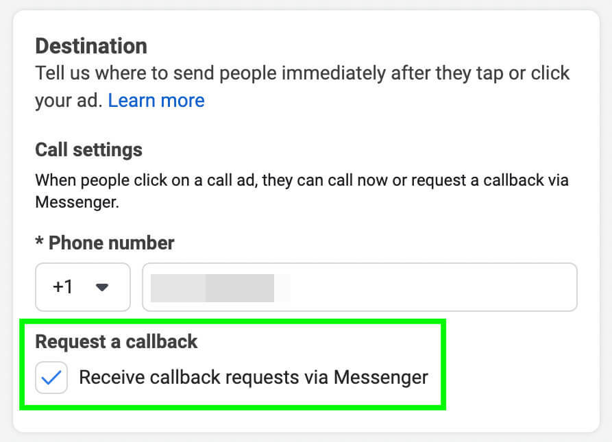 how-use-the-meta-call-ads-callback-option-configure-call-settings-request-callback-box-receive-callback-requests-via-mesenger-example-2