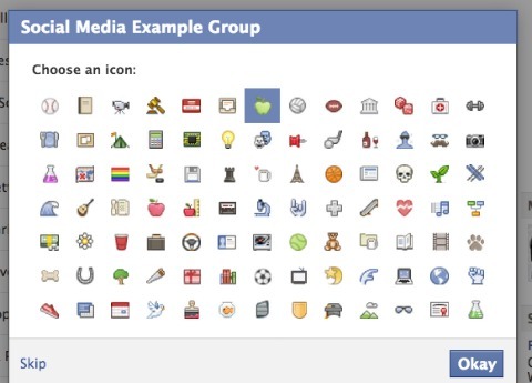 facebook grupas ikonas iestatījumi