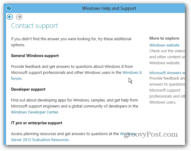 Sazinieties ar Windows 8 atbalsta forumiem