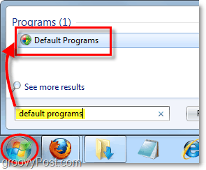 mainīt noklusējuma programmas, kuras tiek izmantotas Windows 7