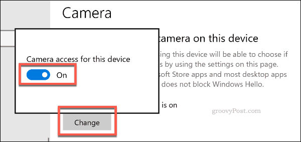 Kameras piekļuves atspējošana operētājsistēmā Windows 10