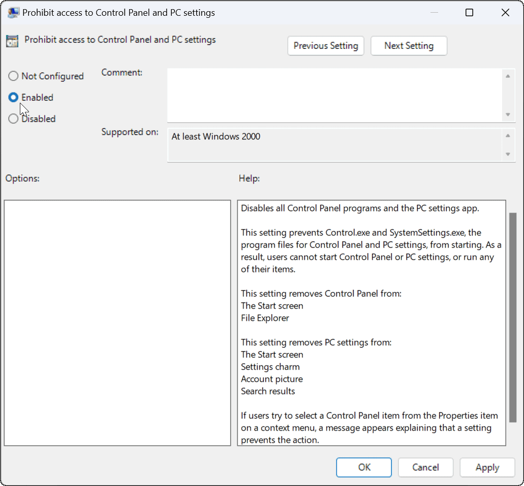 Bloķējiet lietotājus no iestatījumiem operētājsistēmā Windows 11