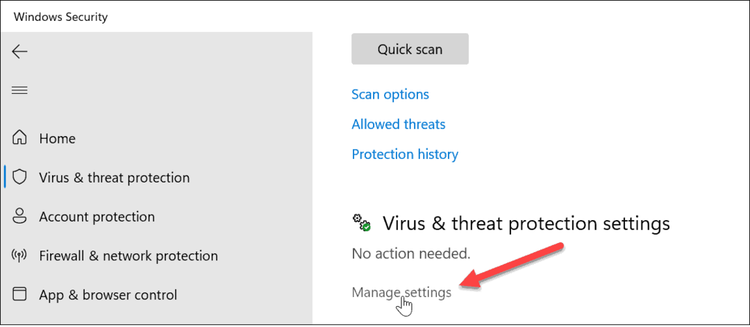 Aizsardzība pret viltojumiem ieslēgta vai izslēgta operētājsistēmā Windows 11