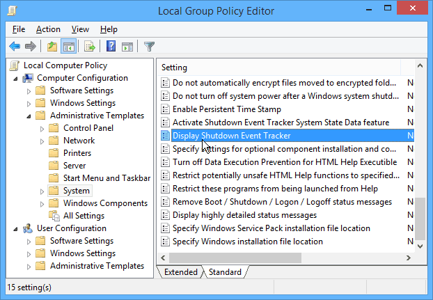 Grupas politikas redaktors Windows