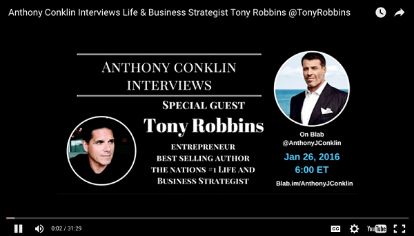 anthony conklin intervijas tony robbins blab augšupielādētas youtube