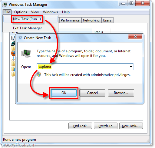 restartējiet pārlūkprogrammu Windows 7, nepārstartējot atvērto