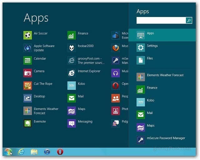 Windows 8: Iegūstiet izvēlni Sākt atpakaļ uz darbvirsmas