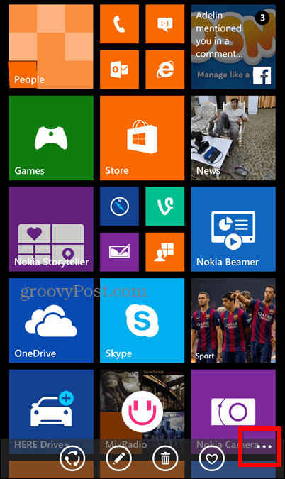 Windows Phone 8.1 ekrānuzņēmuma bloķēšanas ekrāns