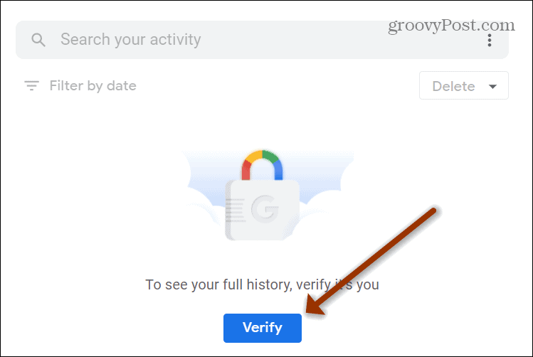Pārbaudiet Google meklēšanas vēstures pogu