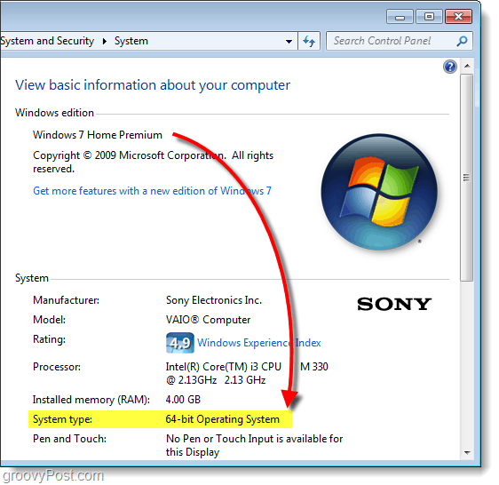 atrodiet Windows 7 64 bitu vai 32 bitu versiju