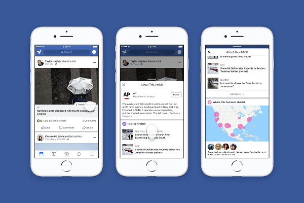 Facebook koplieto vairāk kontekstu par rakstiem un izdevējiem, kas kopīgoti ziņu plūsmā.