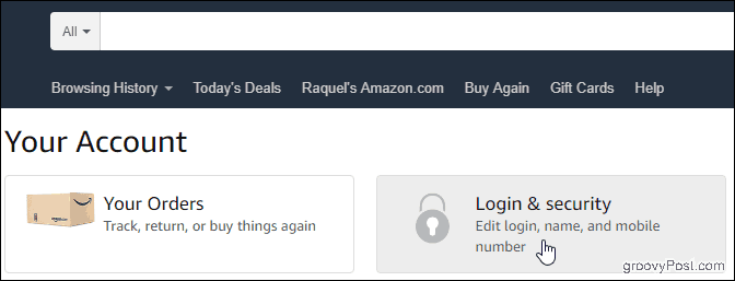 Jūsu konts Amazon