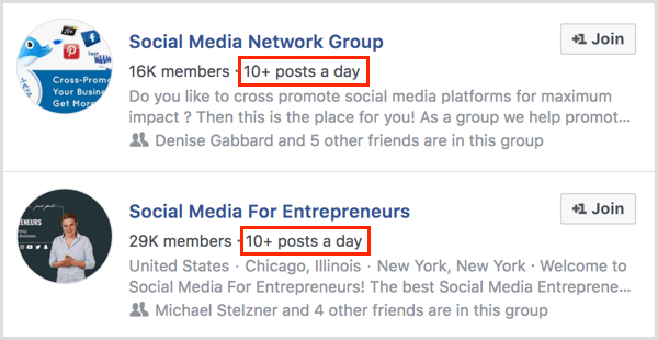 Facebook grupas amatu skaita piemēri dienā