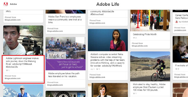 Adobe darbinieku stāsts vietnē pinterest