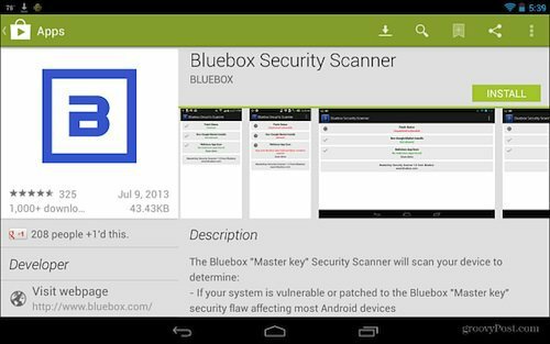 Blubox drošības skeneris Google Play