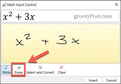 Excel tintes vienādojumu dzēšgumija
