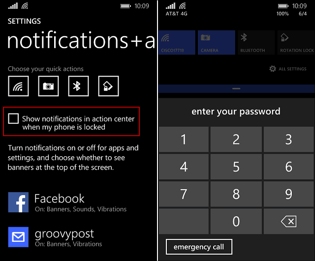 Windows Phone 8.1: neļaujiet cilvēkiem redzēt paziņojumus bloķēšanas ekrānā