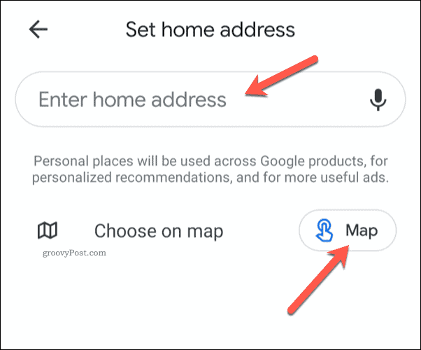 Google Maps mājas adreses iestatīšana mobilajā ierīcē