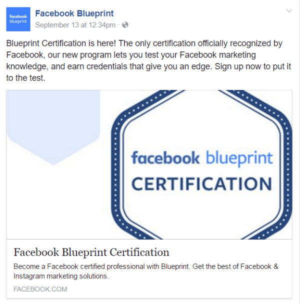facebook projekta sertifikācija